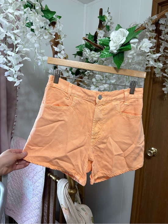 XiRENA Pants - XiRENA High-Waist Peach-Orange Shorts